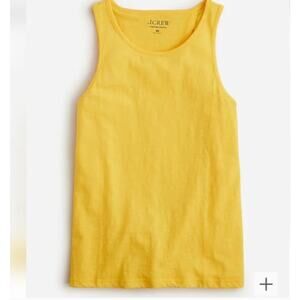 J.Crew Vintage Cotton Knot-Back Cotton Tank Top in Solar Yellow Size L BP076 NWT